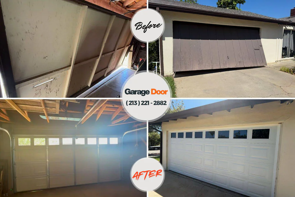 Before and after: garage door repair Tanaina, AK